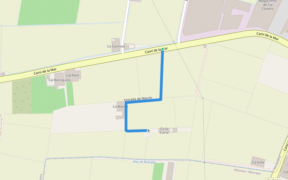 Entrada de Marrín walking route map in Almàssera