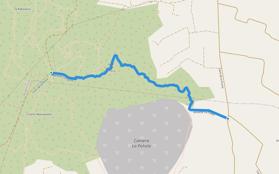Variante La Punta walking route map in La Vall d'Uixó