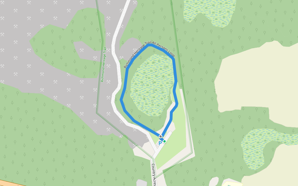 Richmond Heritage Trail All-Persons Loop walking route map in Richmond