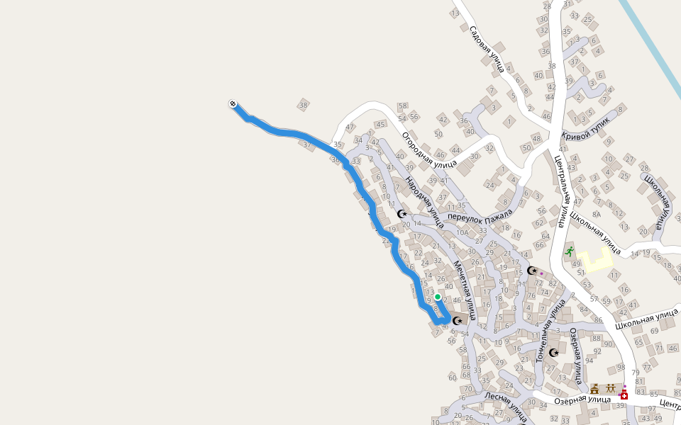 Западная улица walking route map in Igali