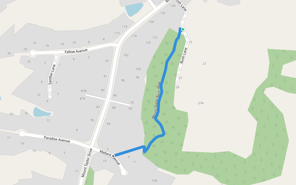 Mount Taylor Bush Walk walking route map in Feilding