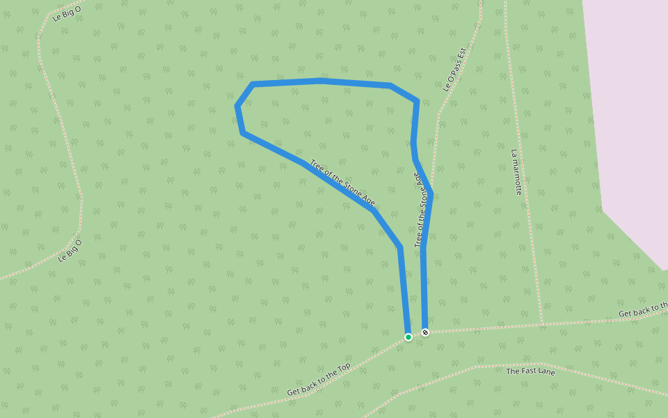 Tree of the Stone Age walking route map in Saint-Jérôme