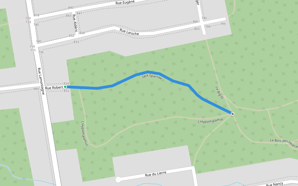 Jack Sparrow walking route map in Saint-Jérôme