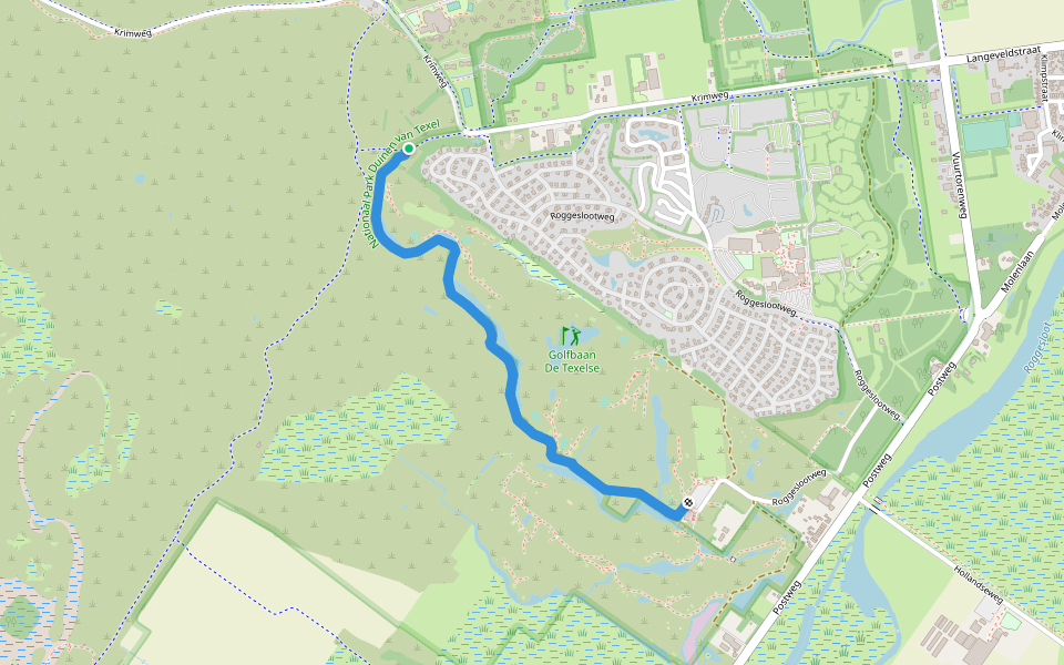 Hanenpad walking route map in De Cocksdorp