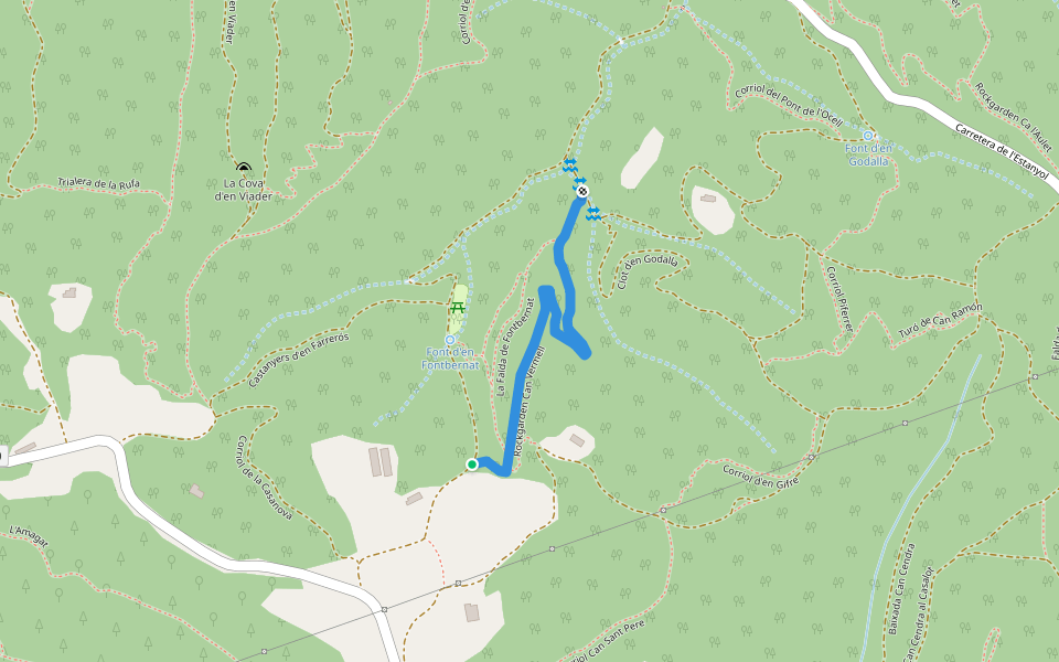 Rockgarden Can Vermell walking route map in Bescanó