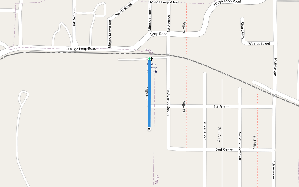 4th Alley walking route map in Mulga