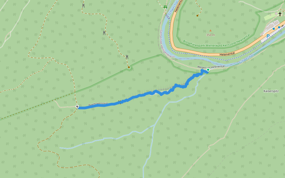 Beethovensteig walking route map in Rosental