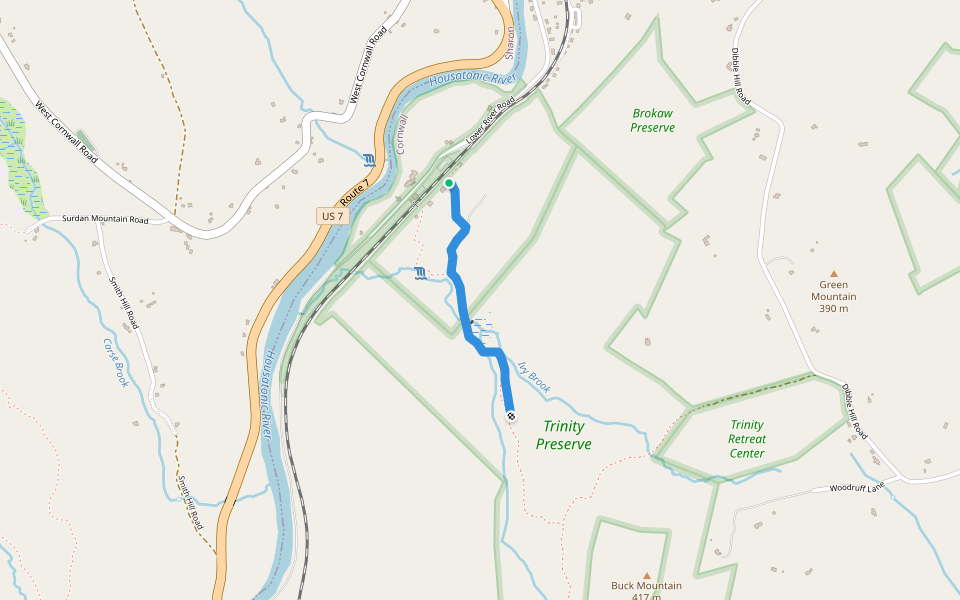 Trinity Forest Trail walking route map in Cornwall