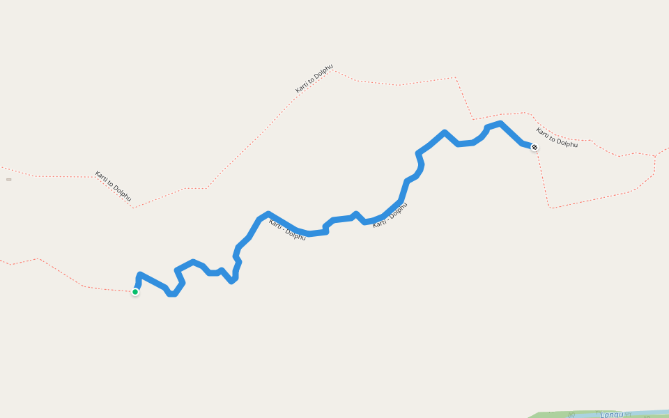 Karti - Dolphu walking route map in Kimri