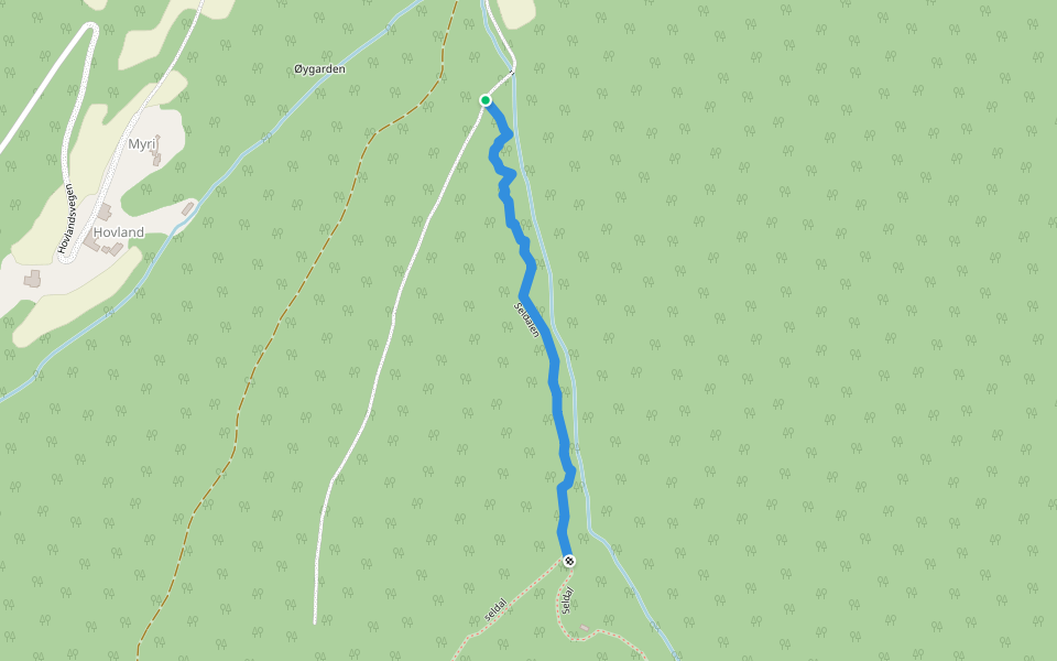 Seldalen walking route map in Vangsnes