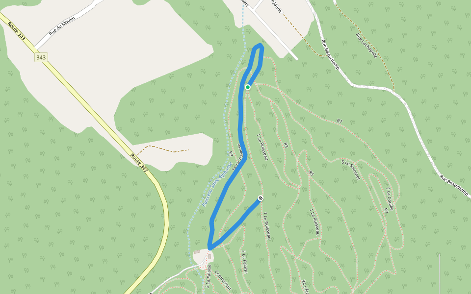 1A La Traverse walking route map in Saint-Alphonse-Rodriguez