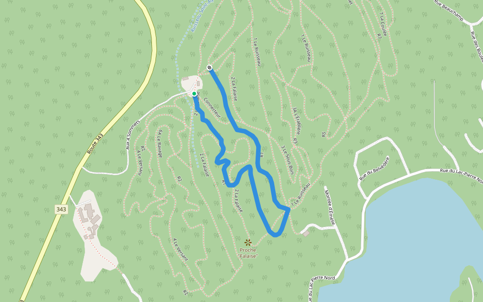 R1 walking route map in Saint-Alphonse-Rodriguez