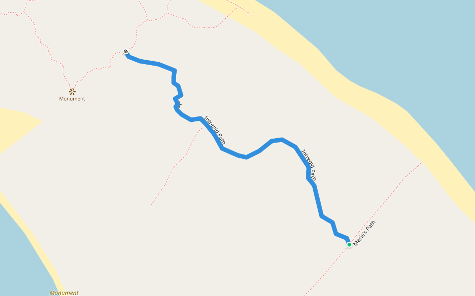 Intrepid Path walking route map in George Town