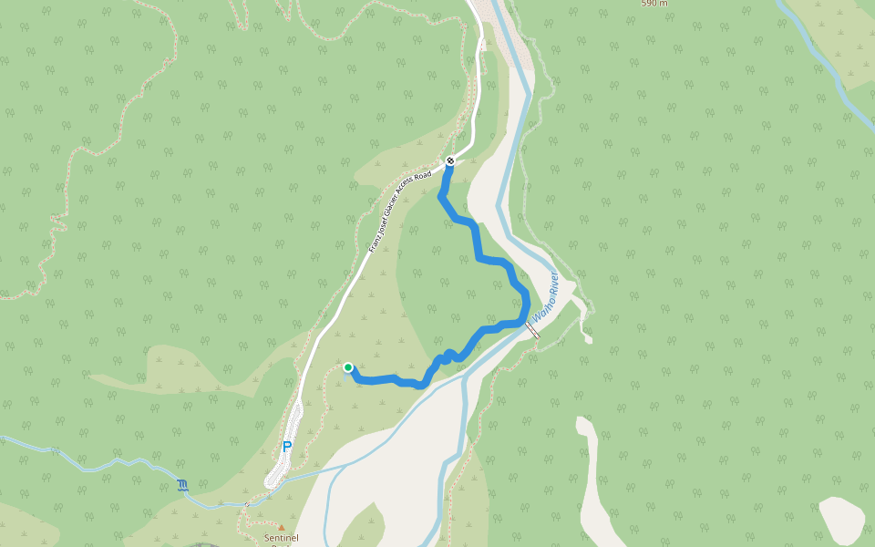 Douglas Walk walking route map in Franz Josef / Waiau