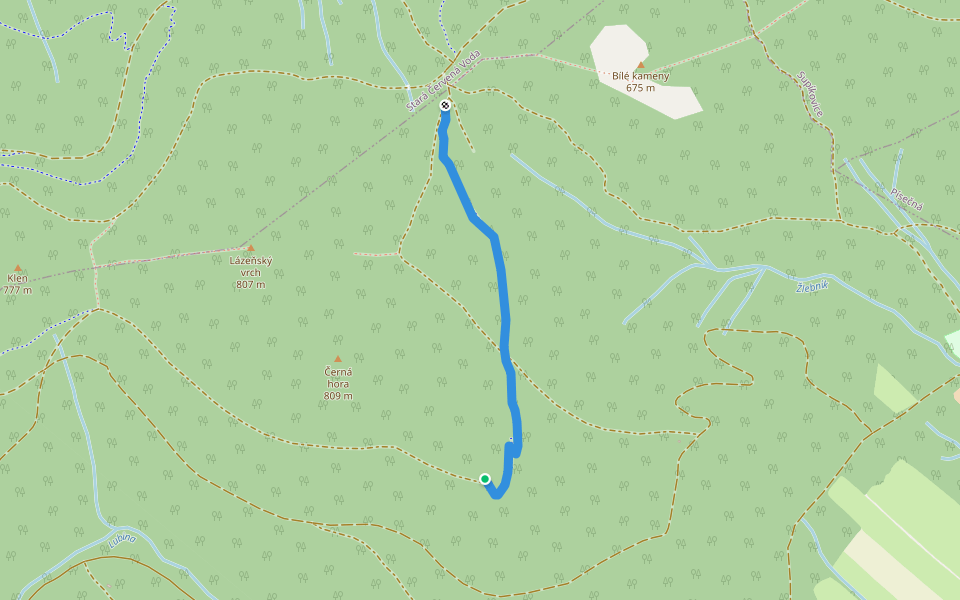 Superflow - sekce 2 walking route map in Česká Ves