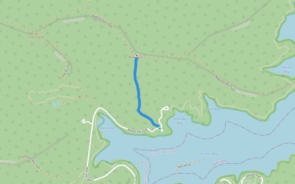 Merlos Lookout Track walking route map in Devils River
