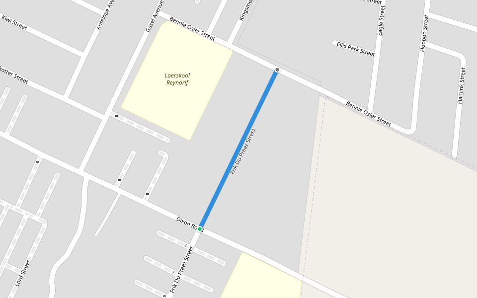 Frik Du Preez Street walking route map in eMalahleni