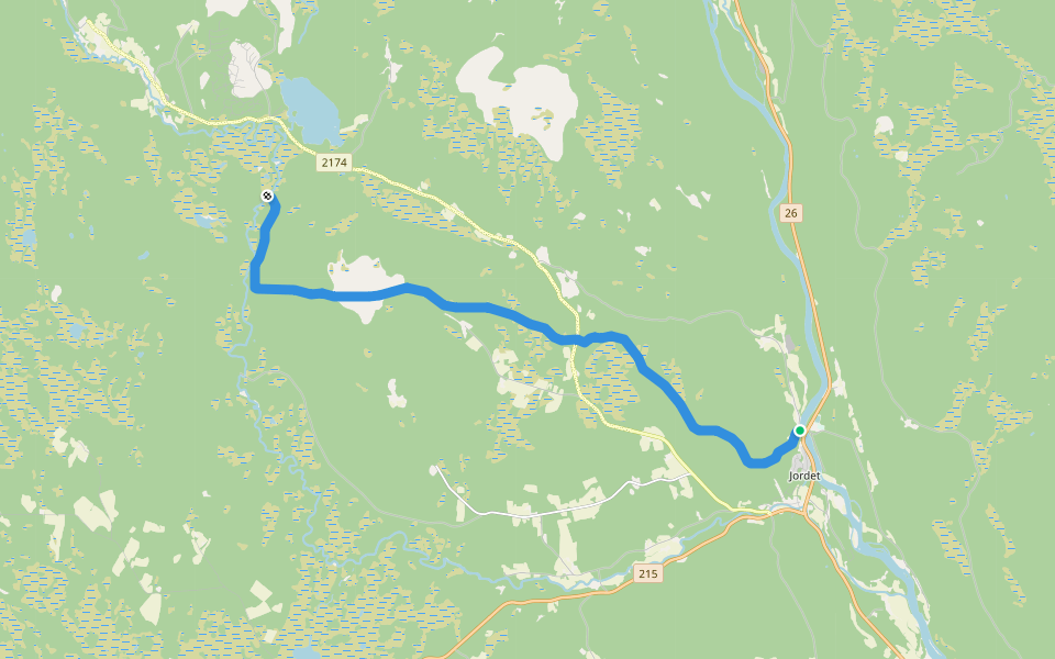 Pilegrimsleden - Østerdalsleden walking route map in Jordet