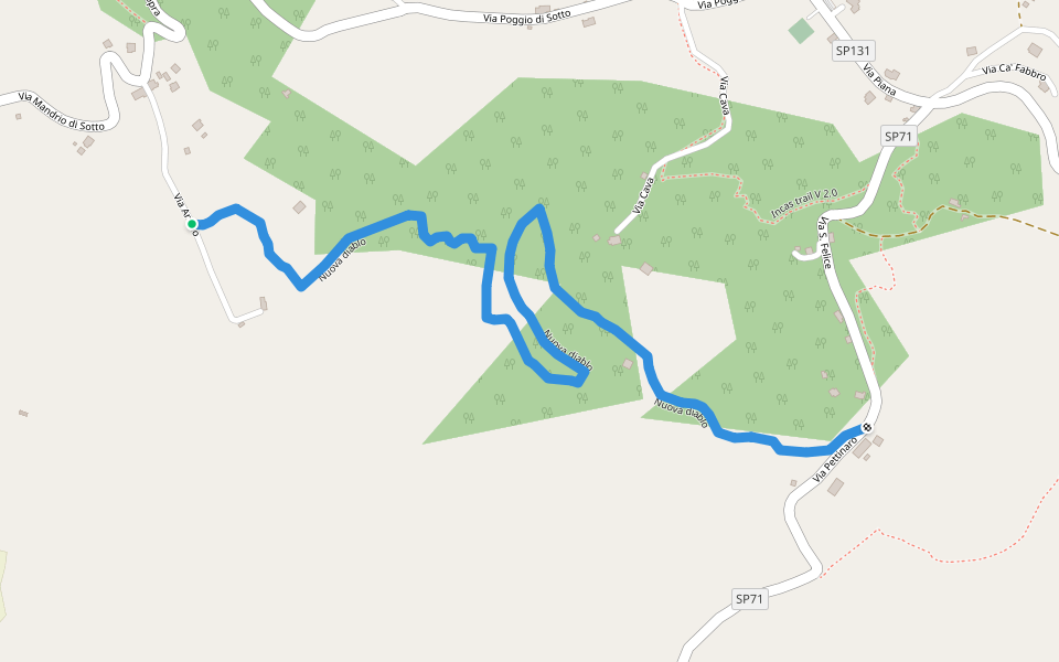 Nuova diablo walking route map in Mandrio