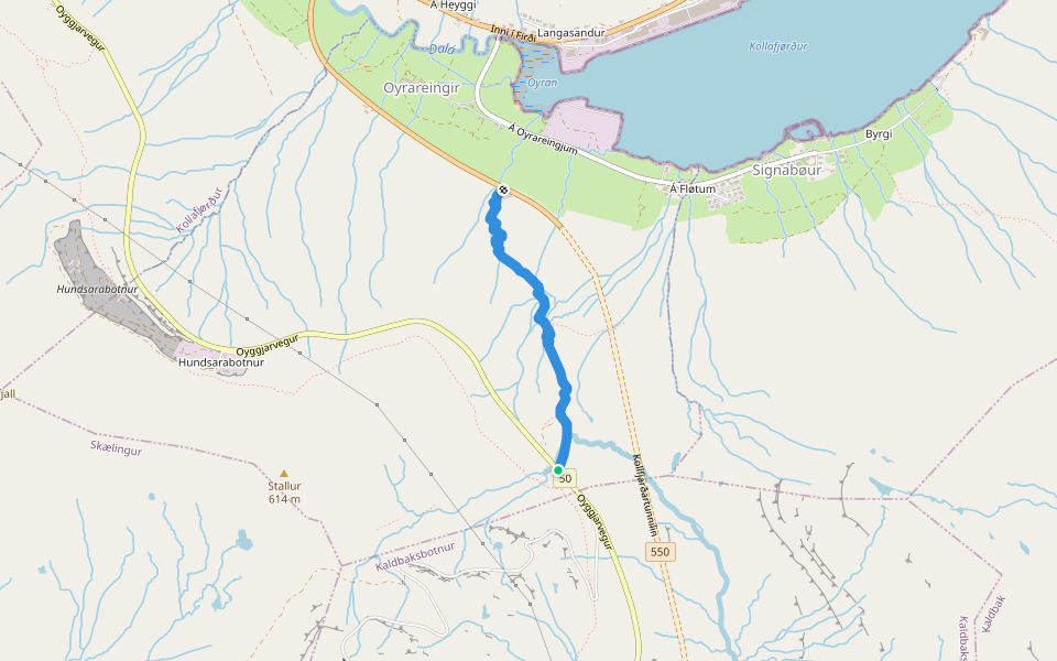 Hórisgøta walking route map in Haldarsvík