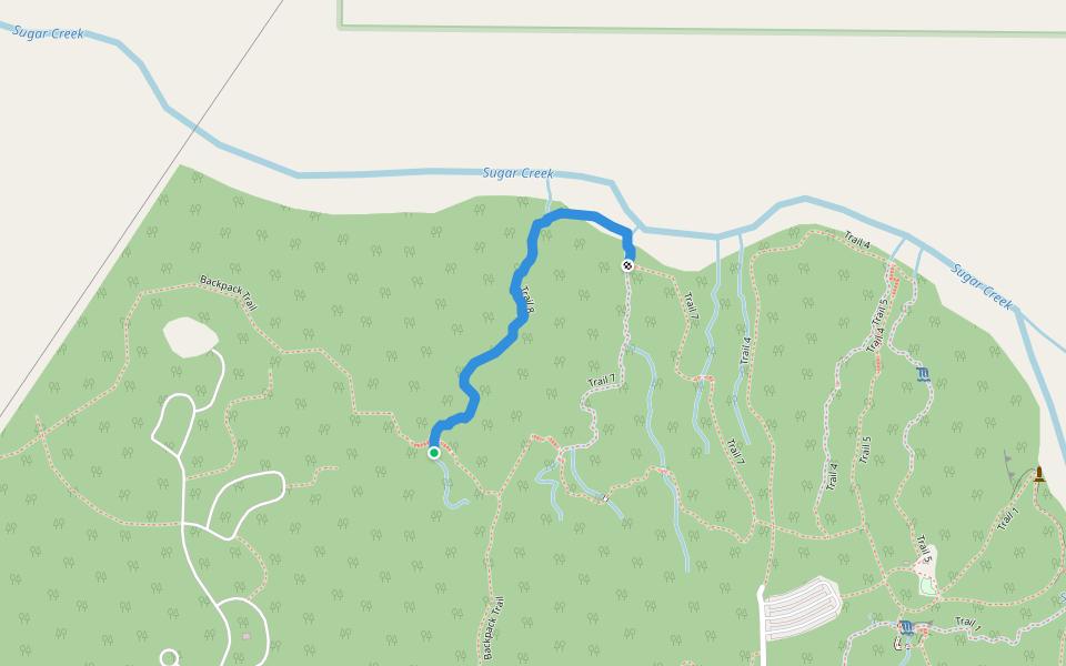Trail 8 walking route map in Waveland
