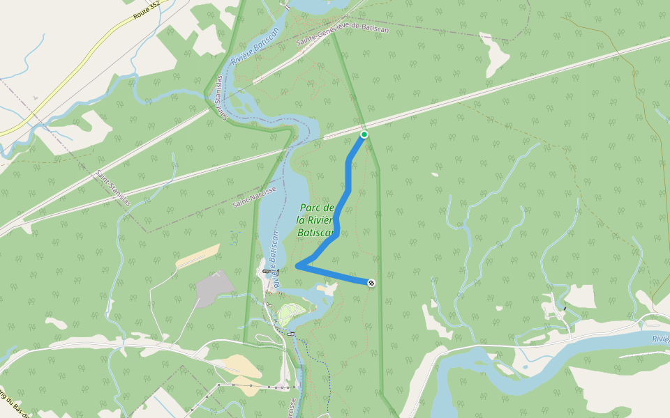 La Gélinote walking route map in Saint-Narcisse