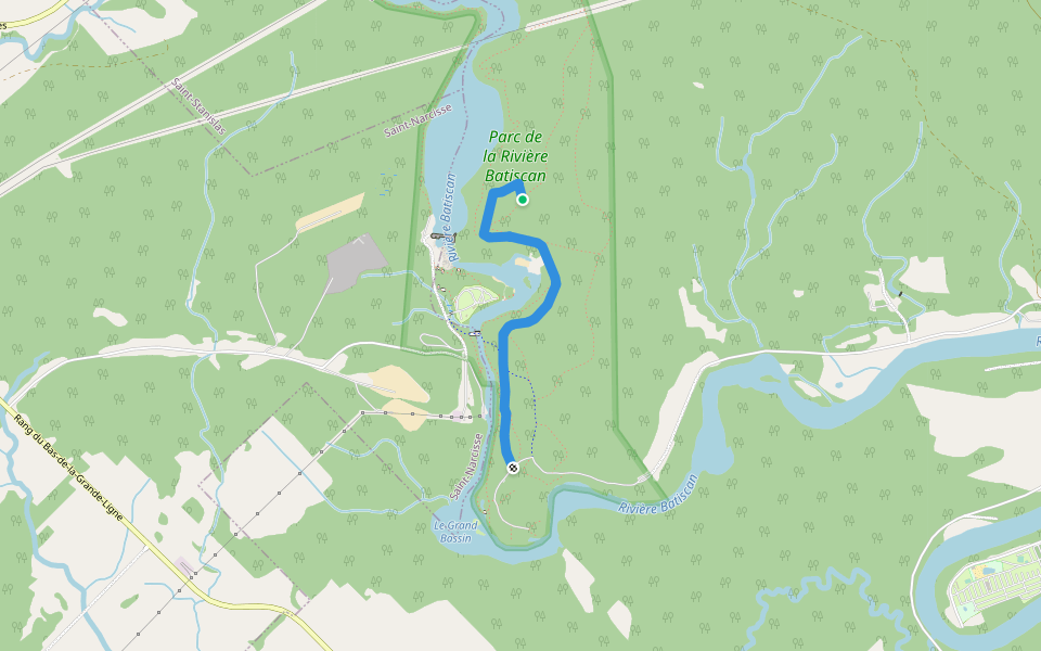 Le Ridge walking route map in Saint-Narcisse