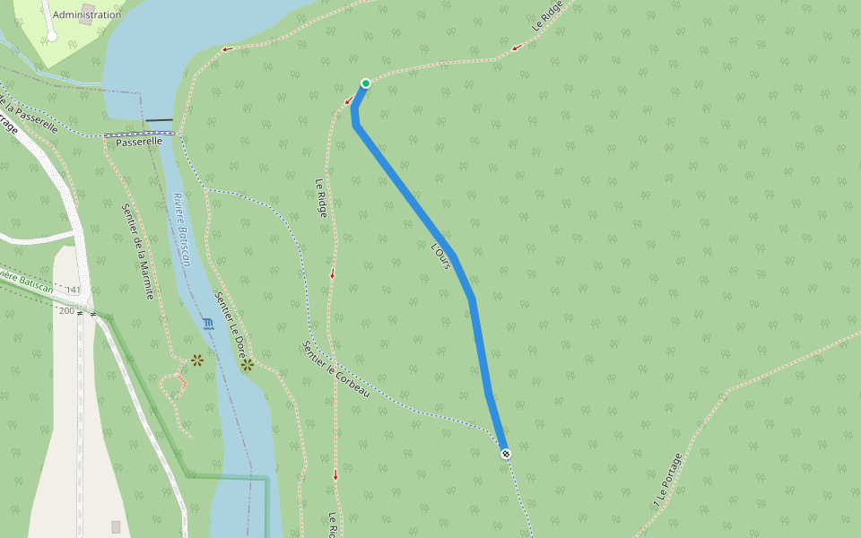 L'Ours walking route map in Saint-Narcisse
