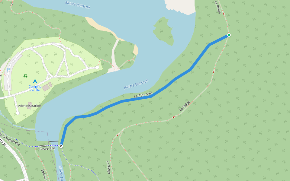 La Ptite Vite walking route map in Saint-Narcisse