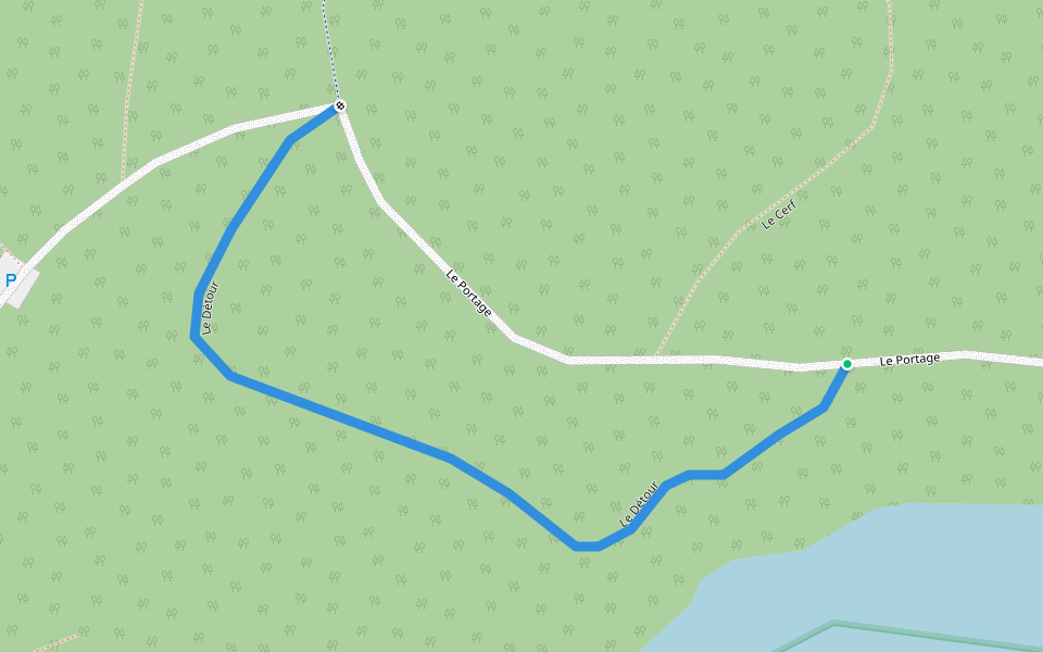 Le Détour walking route map in Sainte-Geneviève-de-Batiscan