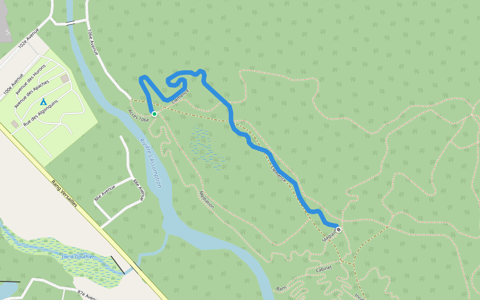 Clémence walking route map in Saint-Côme