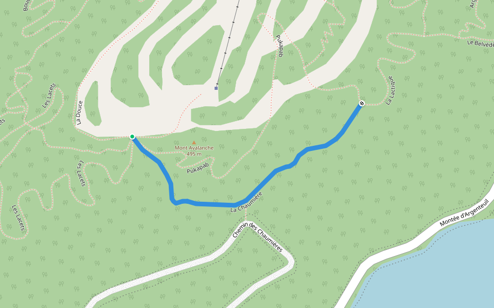 La Chaumière walking route map in Saint-Adolphe-d'Howard