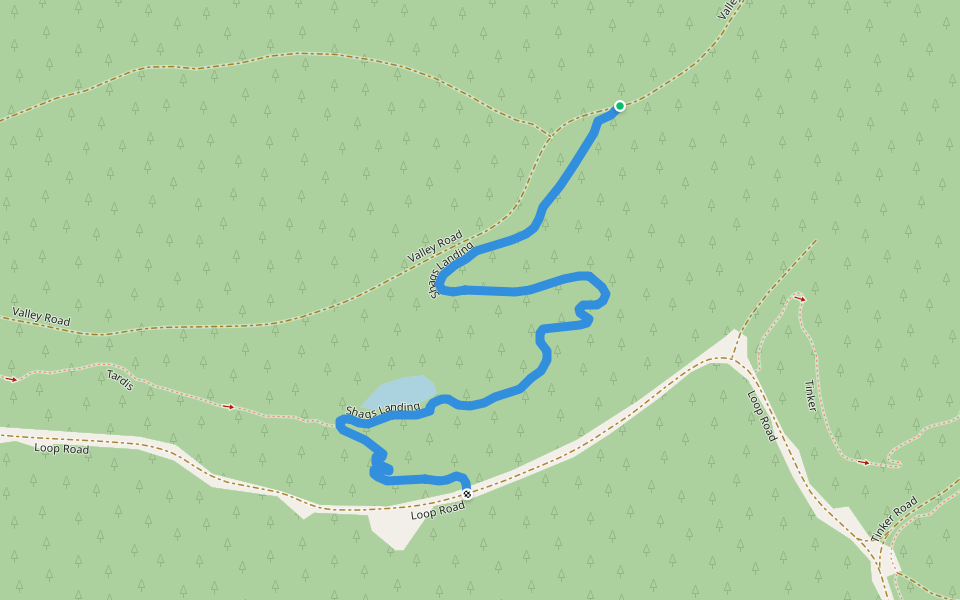 Shags Landing walking route map in Eskdale