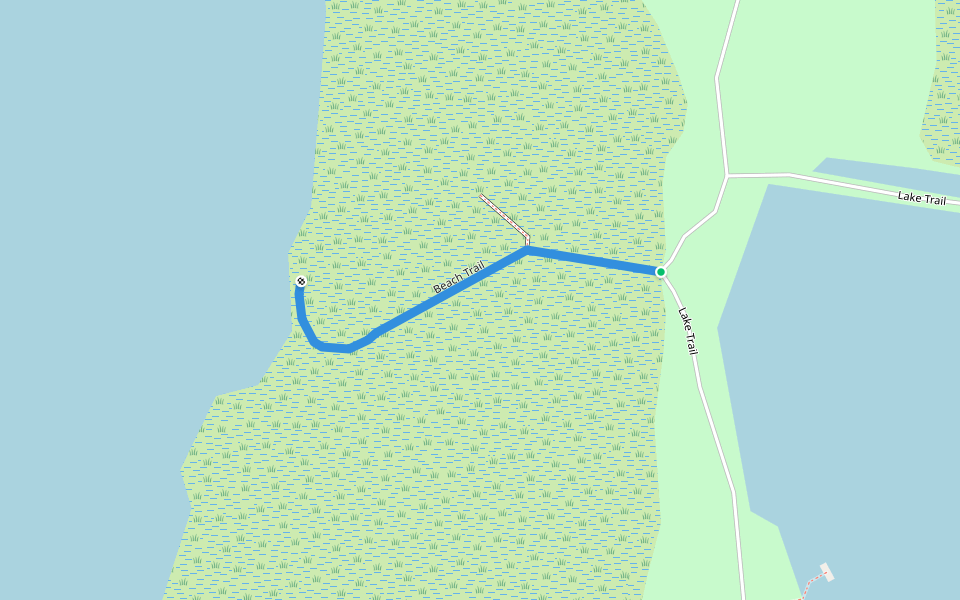 Beach Trail walking route map in Grasonville