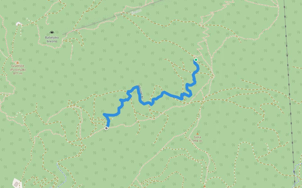 Whistler BC walking route map in Bašelj
