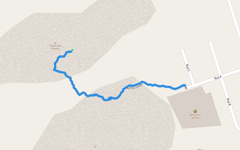 Trilha Lemos walking route map in Quixadá
