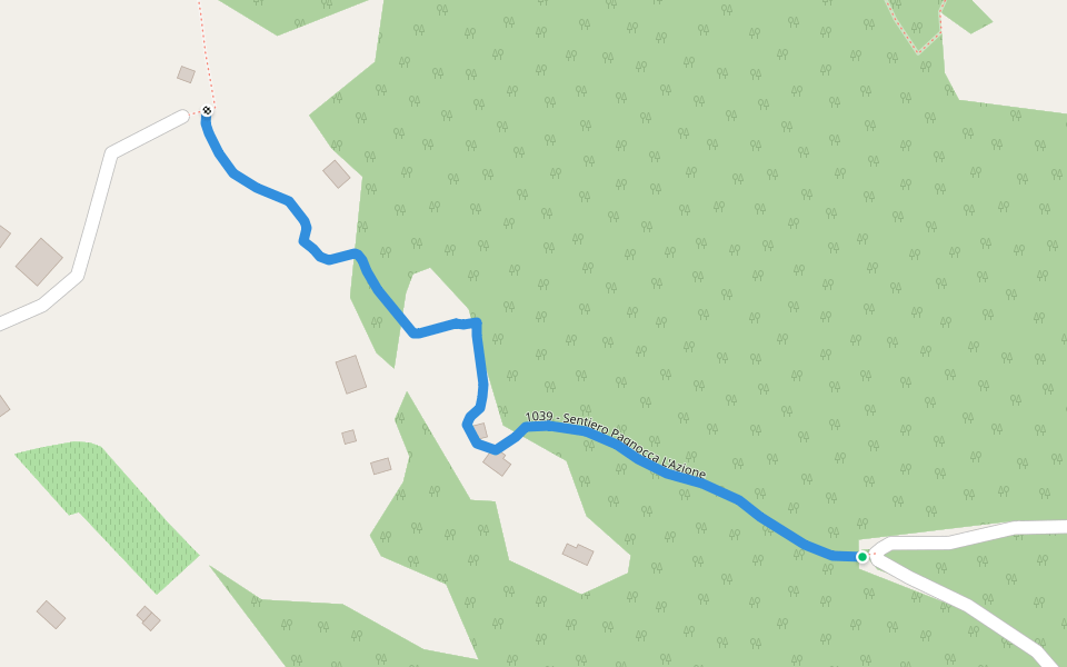 1039 - Sentiero Pagnocca L'Azione walking route map in Montaner