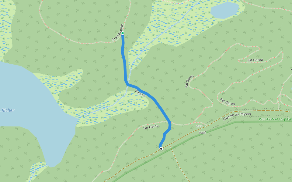 Potiron walking route map in Sainte-Adèle