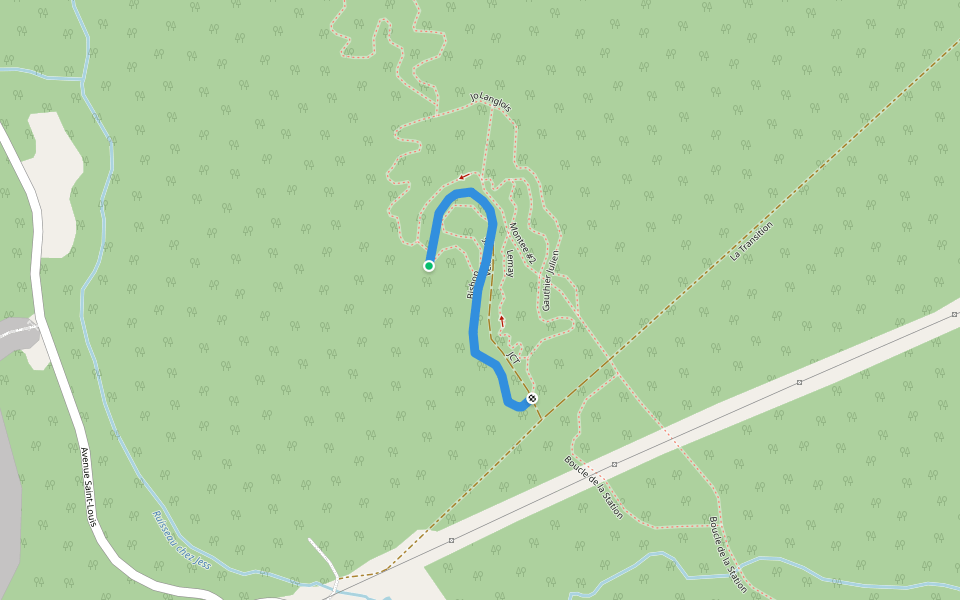 Bishop walking route map in Portneuf-Station