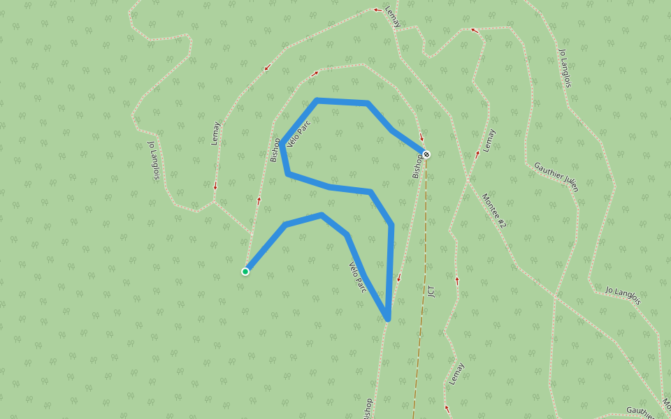 Vélo Parc walking route map in Portneuf-Station