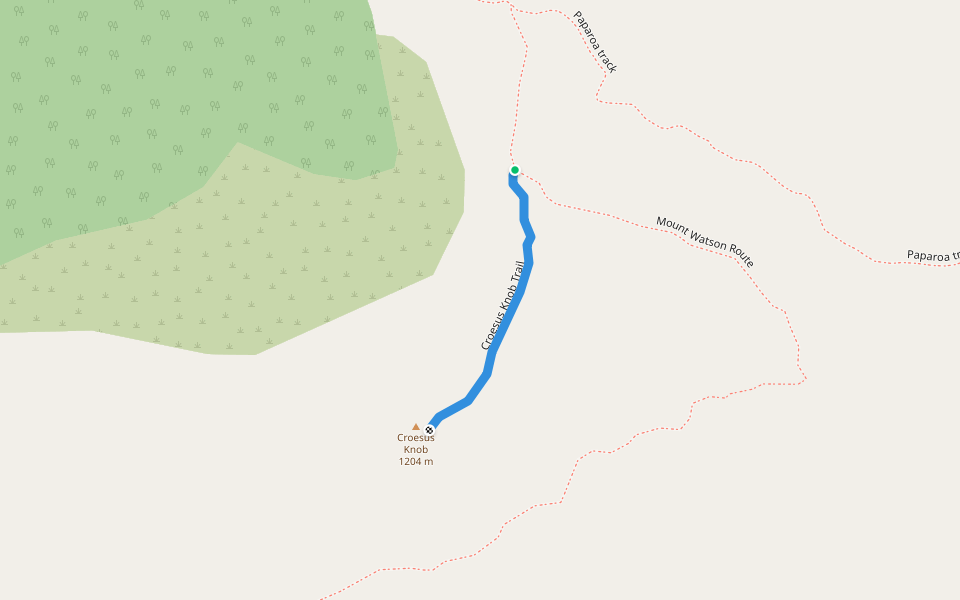Croesus Knob Trail walking route map in Barrytown