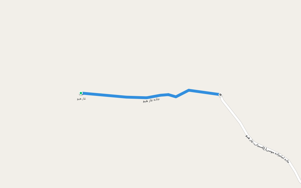 جاده غار هیو walking route map in Shahrak Heev