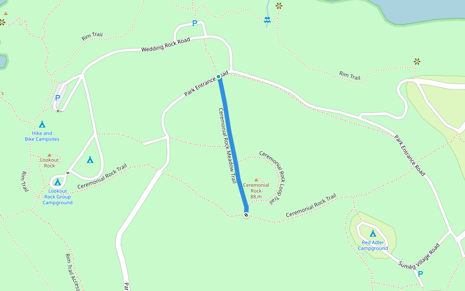 Ceremonial Rock Meadow Trail walking route map in Trinidad