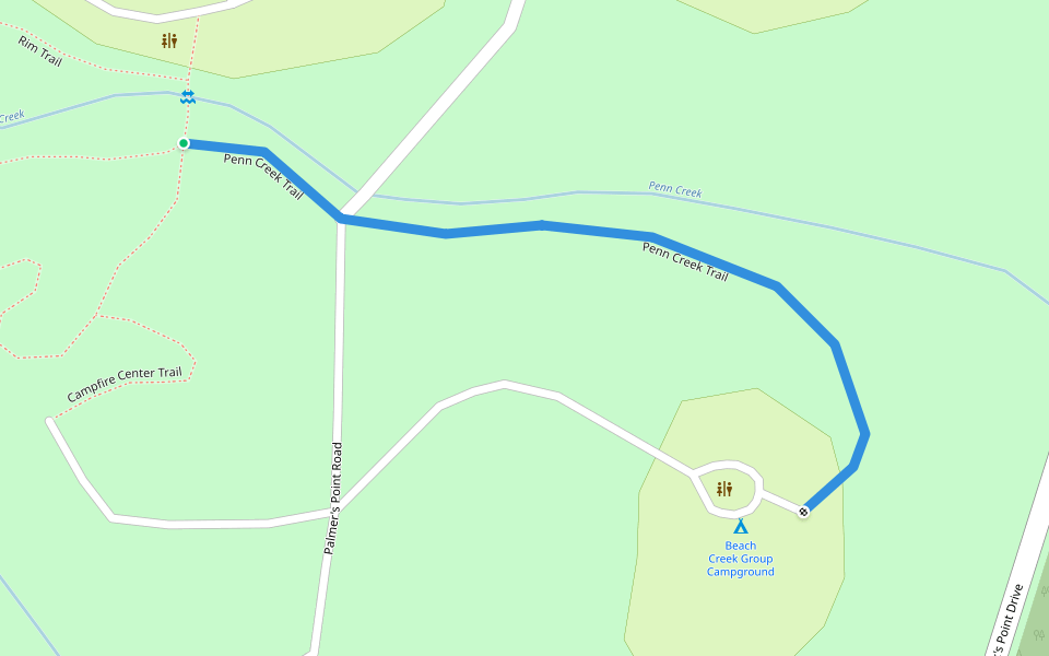 Penn Creek Trail walking route map in Trinidad