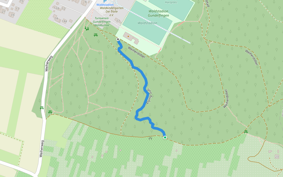 Flying Gufi walking route map in Gundelfingen