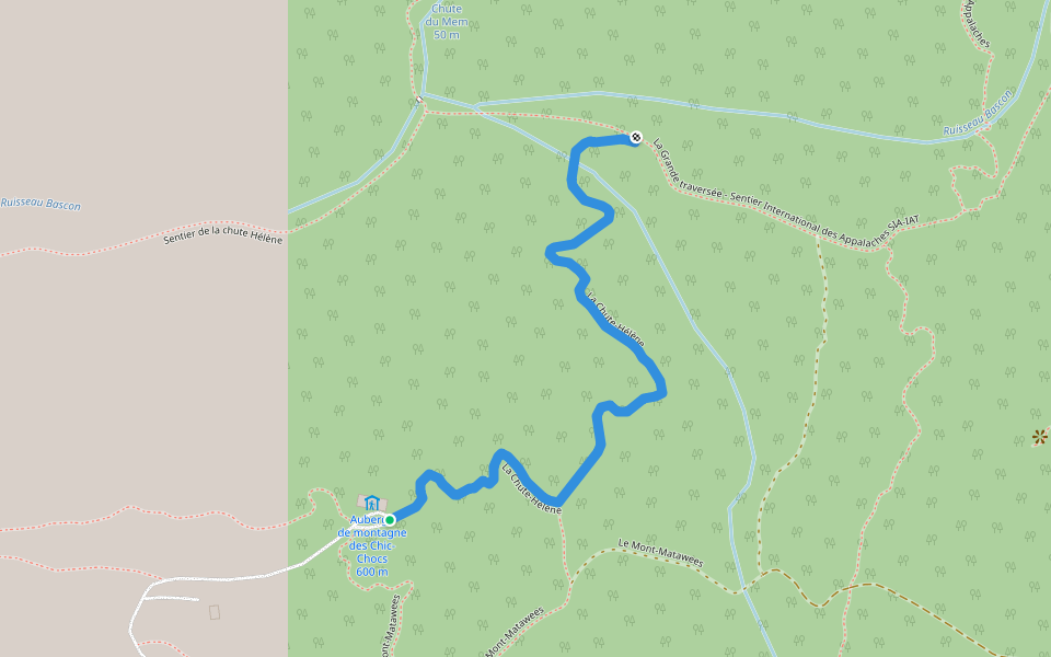 La Chute-Hélène walking route map in Capucins