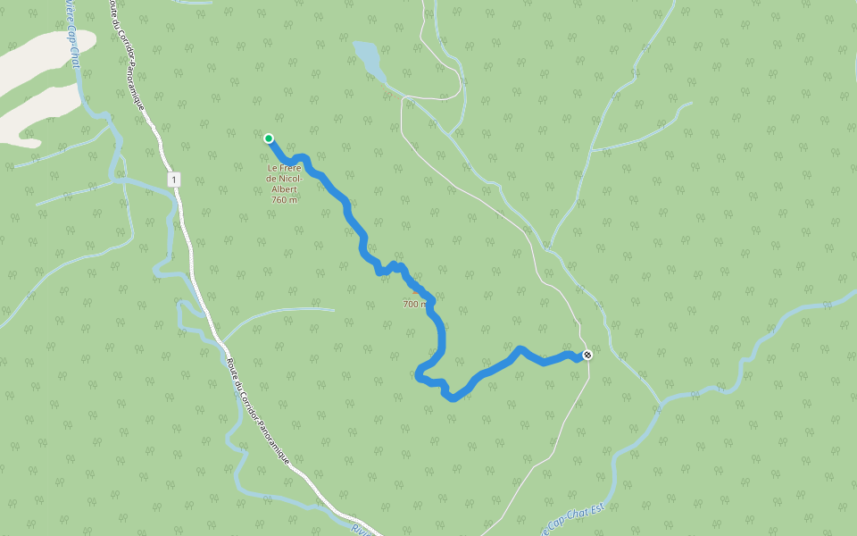 Le-Frère-de-Nicol-Albert walking route map in Les Méchins