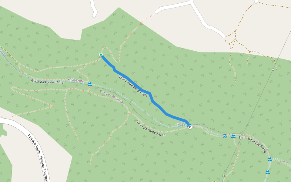 Trilho Paredes do Vale walking route map in Bajouca