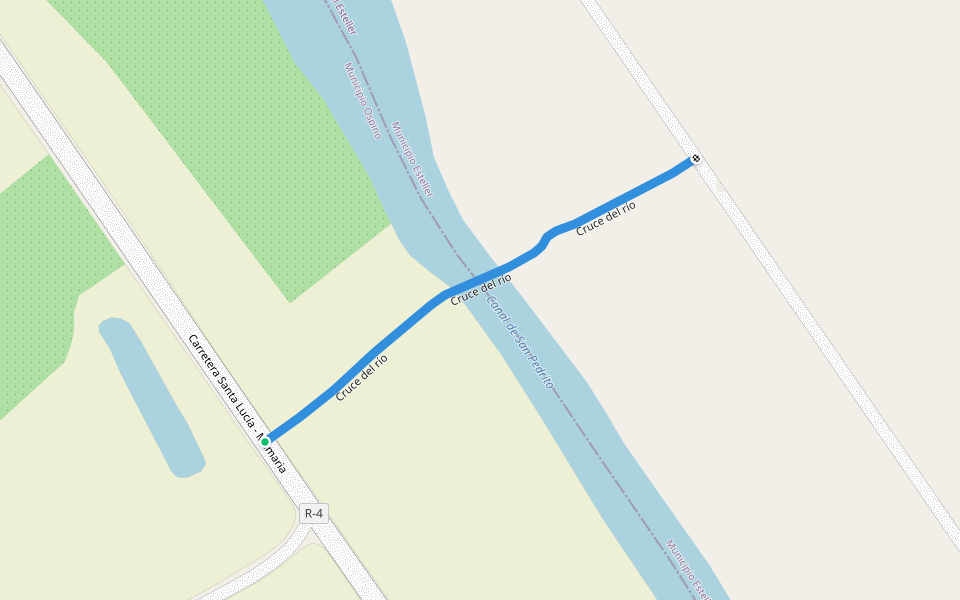 Cruce del río walking route map in Ospino