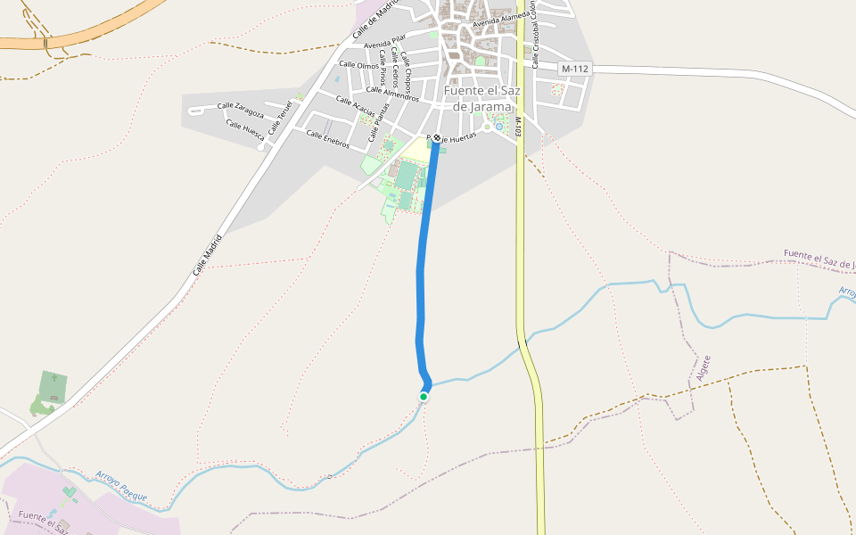 Camino Viejo de Cobeña walking route map in Algete
